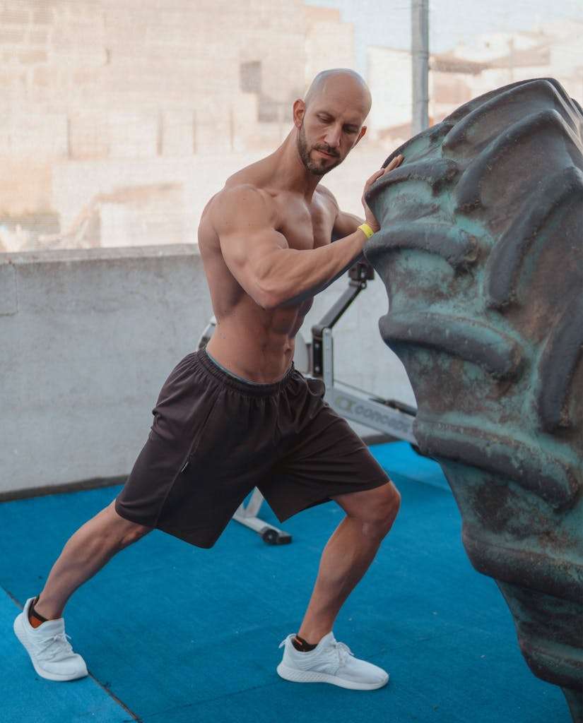 An Athlete with a Tire