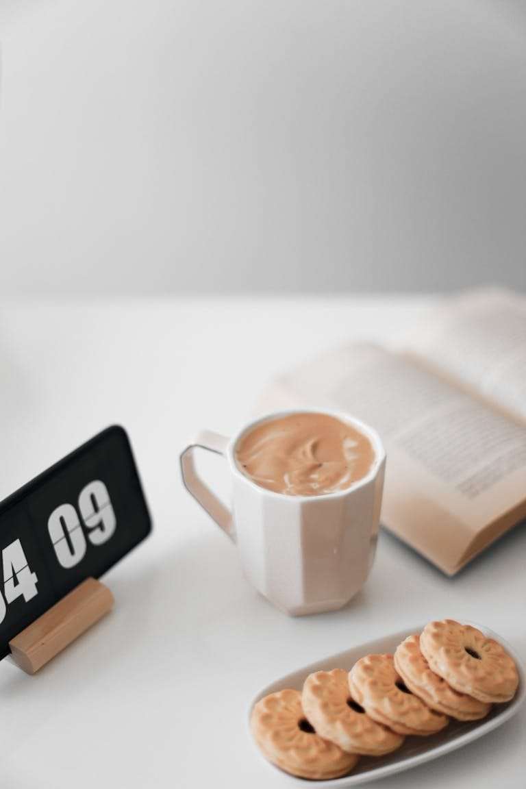 Close-up Photo of Cookies and Coffee Drink